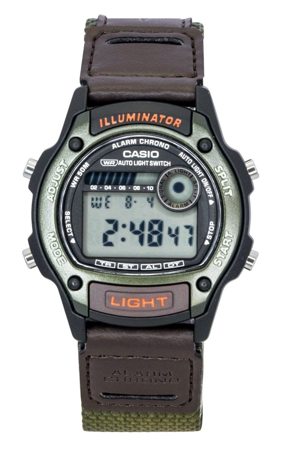 Casio Standard Digital Leather And Cloth Strap Quartz W-220HF-3AV Unisex Watch - Casio