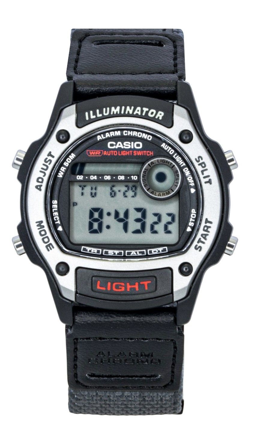 Casio Standard Digital Leather And Cloth Strap Quartz W-220HF-8AV Unisex Watch - Casio