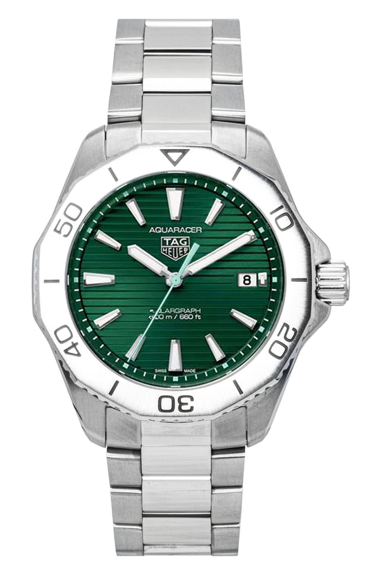 Tag Heuer Aquaracer Solargraph Stainless Steel Green Dial Quartz Diver's WBP1115.BA0000 200M Men's Watch - Tag Heuer