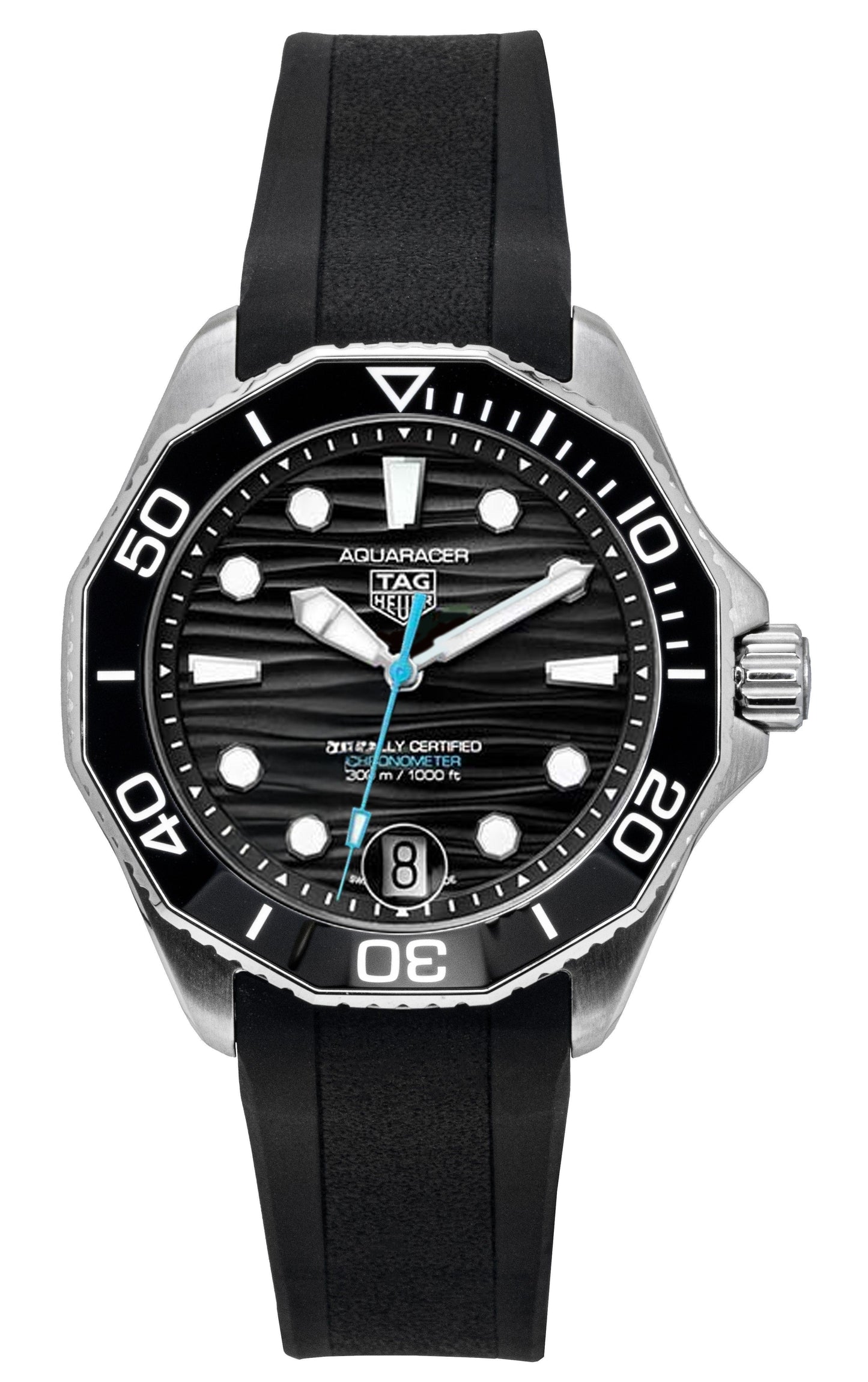 Tag Heuer Aquaracer Rubber Strap Black Dial Automatic Diver's WBP5110.FT6257 300M Men's Watch - Tag Heuer