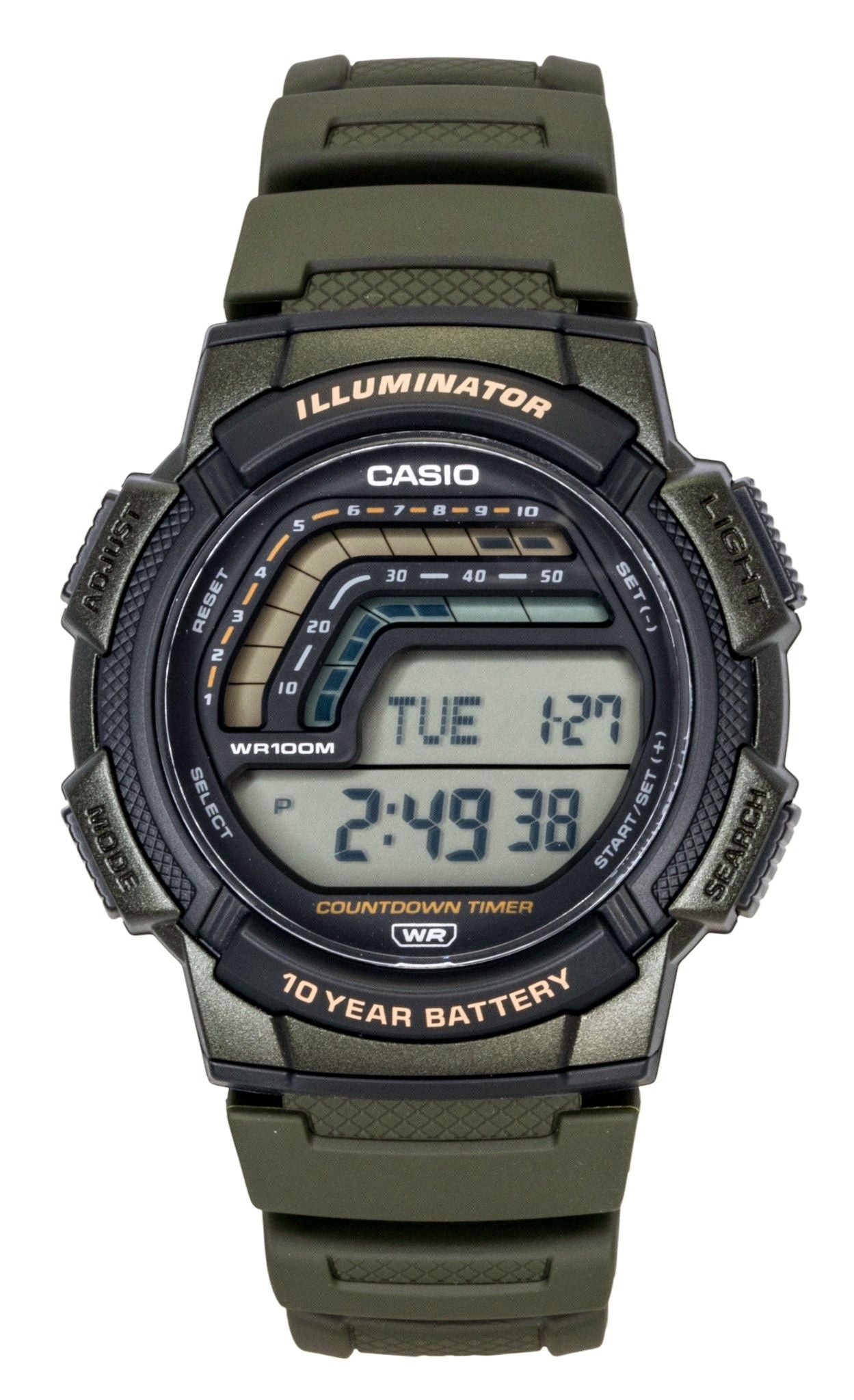 Casio Digital Resin Strap Quartz WS-1800-3AV 100M Men's Watch - Casio