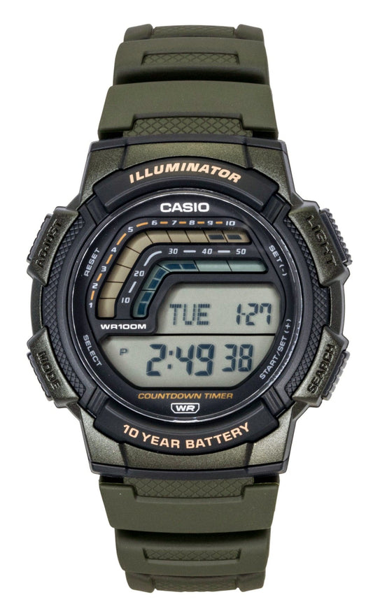 Casio Digital Resin Strap Quartz WS-1800-3AV 100M Men's Watch - Casio