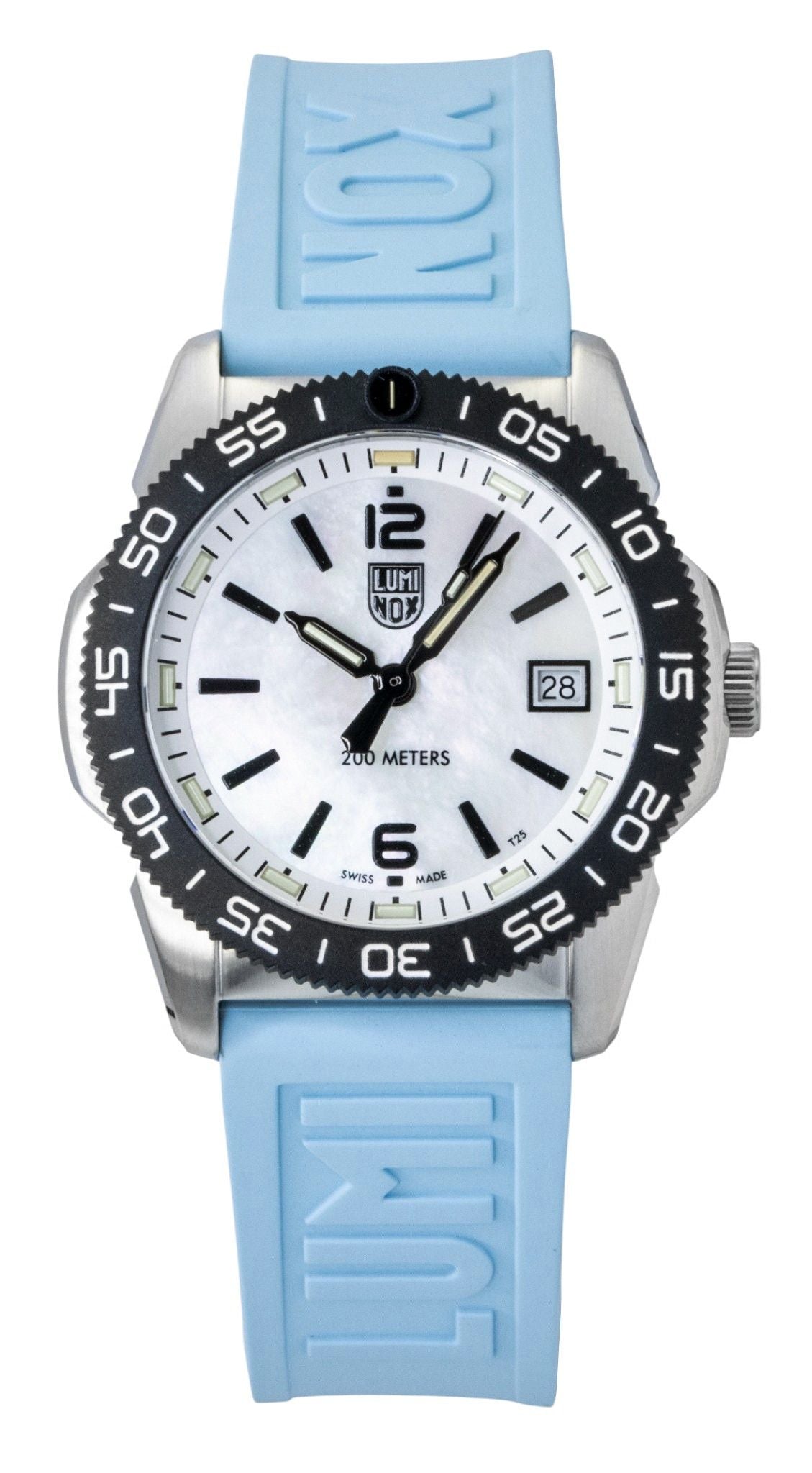 Luminox Pacific Diver Ripple Rubber Strap Mother Of Pearl Dial Quartz Diver's XS.3124M 200M Unisex Watch - Luminox