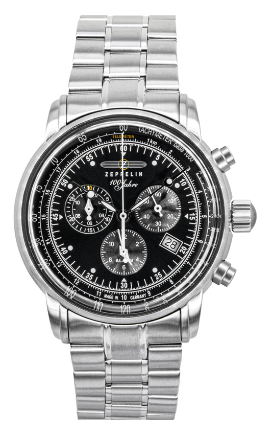 Zeppelin 100 Jahre Chronograph Stainless Steel Black Dial Quartz 7680MB2 Men's Watch - Zeppelin