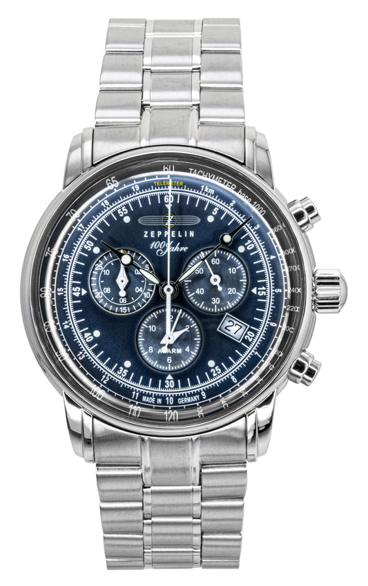 Zeppelin 100 Jahre Chronograph Stainless Steel Blue Dial Quartz 7680MB3 Men's Watch - Zeppelin