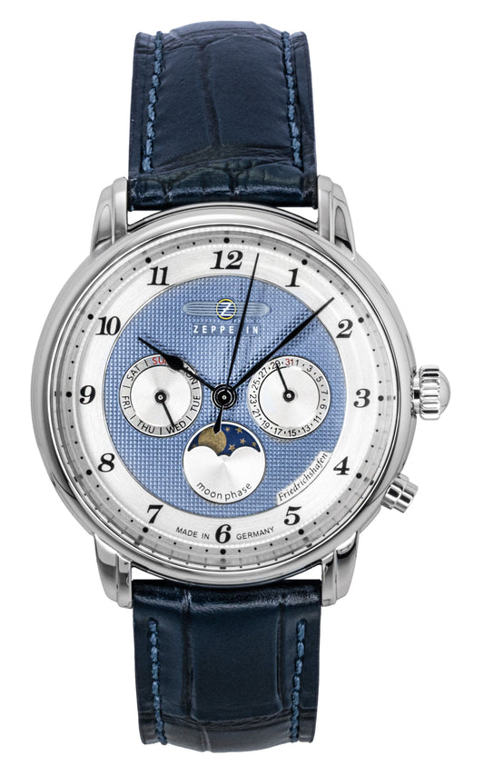 Zeppelin Friedrichshafen Blue Leather Strap Blue Dial Quartz 85363 Men's Watch - Zeppelin