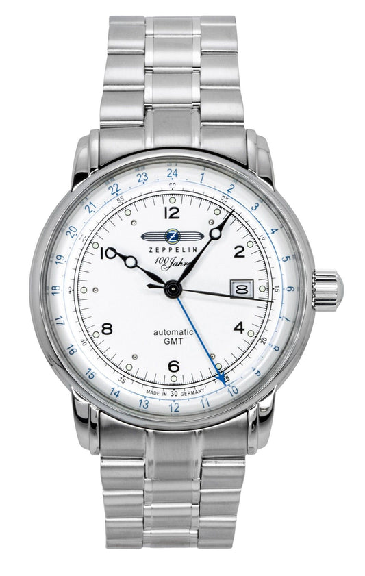 Zeppelin 100 Jahre GMT Stainless Steel Silver Dial Automatic 8666MB1 Men's Watch - Zeppelin