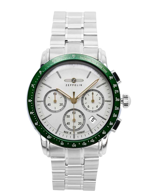 Zeppelin New York Chronograph Stainless Steel White Dial Quartz 8878MB4 Men's Watch - Zeppelin