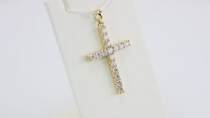 14K White 1/4 CTW Natural Diamond Cross 18" Necklace
