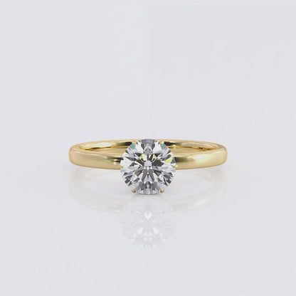 Hidden Diamond Halo with Round Lab Grown Diamond Solitaire Engagement Ring