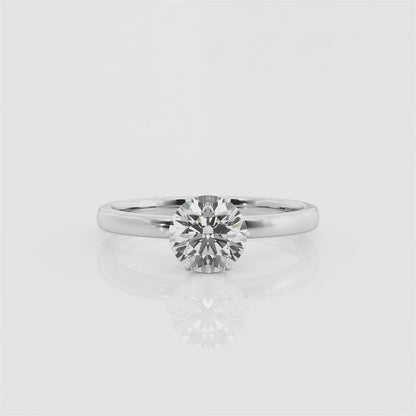 Hidden Diamond Halo with Round Lab Grown Diamond Solitaire Engagement Ring