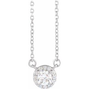 14K White 1/3 CTW Lab-Grown Diamond French-Set 16-18" Necklace - BN & CO JEWELRY