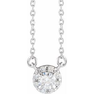 14K White 1/5 CTW Lab-Grown Diamond French-Set 16-18" Necklace - BN & CO JEWELRY