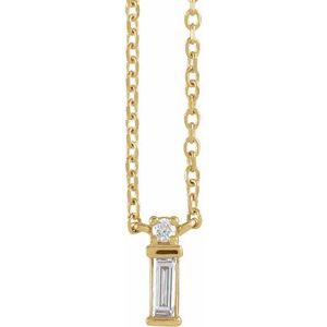14K Yellow .07 CTW Natural Diamond Bar 18" Necklace - BN & CO JEWELRY