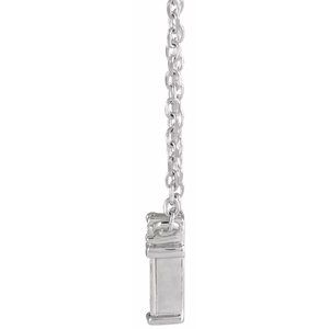 14K White .07 CTW Natural Diamond Bar 18" Necklace - BN & CO JEWELRY