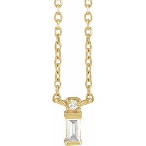 14K Yellow .05 CTW Natural Diamond Bar 18" Necklace - BN & CO JEWELRY
