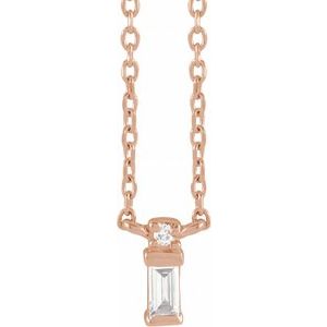 14K Rose .05 CTW Natural Diamond Bar 18" Necklace - BN & CO JEWELRY