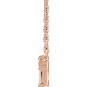 14K Rose .05 CTW Natural Diamond Bar 18" Necklace - BN & CO JEWELRY