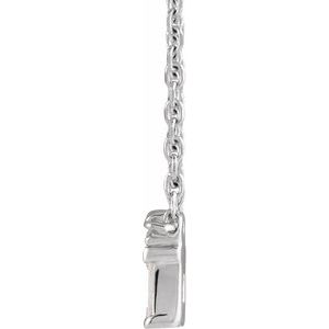 14K White .05 CTW Natural Diamond Bar 18" Necklace - BN & CO JEWELRY