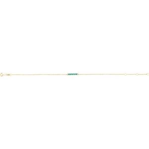 14K Rose Natural Turquoise Bar 6 1/2-7 1/2" Bracelet - BN & CO JEWELRY