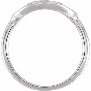 14K White 1/8 CTW Natural Diamond Initial M Ring - BN & CO JEWELRY
