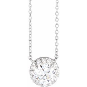 14K White 1 CTW Lab-Grown Diamond French-Set 16-18" Necklace - BN & CO JEWELRY