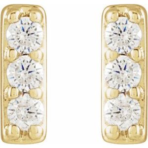 14K Yellow 1/10 CTW Natural Diamond Bar Earrings - BN & CO JEWELRY