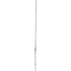 Sterling Silver .015 CT Natural Diamond Heart & Cross 18" Necklace - BN & CO JEWELRY