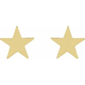 14K Yellow 6.2 mm Star Friction Post & Back Earrings - BN & CO JEWELRY