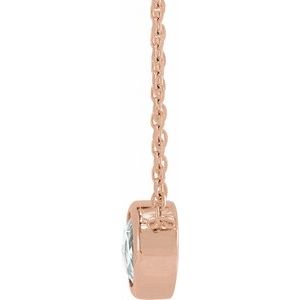 14K Rose 1/2 CT Rose-Cut Natural Diamond Bezel-Set 18" Necklace - BN & CO JEWELRY