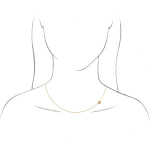 14K Rose Sideways Off-Center Heart 18" Necklace - BN & CO JEWELRY