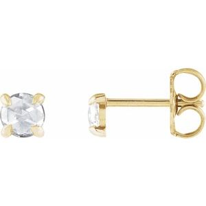 14K Yellow 1/3 CTW Rose-Cut Natural Diamond 4-Prong Claw Earrings - BN & CO JEWELRY