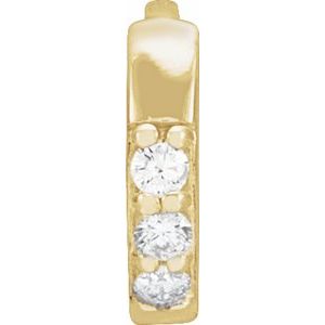 14K Yellow .03 CT Natural Diamond Single 8 mm Huggie Earring - BN & CO JEWELRY