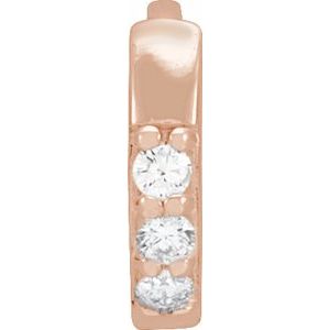 14K Rose .03 CT Natural Diamond Single 8 mm Huggie Earring - BN & CO JEWELRY