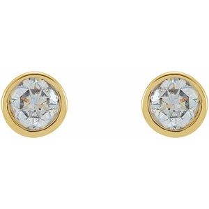 14K Yellow 1/8 CTW Natural Diamond Micro Bezel-Set Earrings - BN & CO JEWELRY