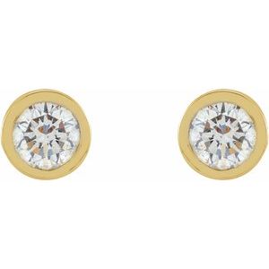 14K Yellow 1/10 CTW Natural Diamond Micro Bezel-Set Earrings - BN & CO JEWELRY