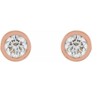 14K Rose 1/10 CTW Natural Diamond Micro Bezel-Set Earrings - BN & CO JEWELRY