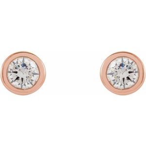 14K Rose .06 CTW Natural Diamond Micro Bezel-Set Earrings - BN & CO JEWELRY