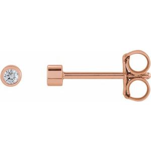 14K Rose .04 CTW Natural Diamond Micro Bezel-Set Earrings - BN & CO JEWELRY