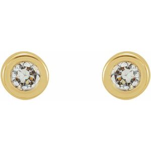 14K Yellow .02 CTW Natural Diamond Micro Bezel-Set Earrings - BN & CO JEWELRY
