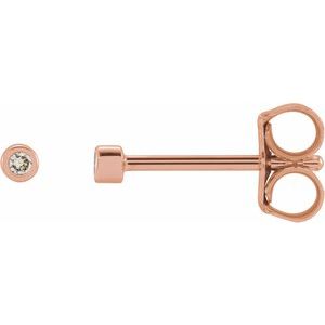 14K Rose .02 CTW Natural Diamond Micro Bezel-Set Earrings - BN & CO JEWELRY