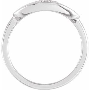14K White .08 CTW Natural Diamond Initial F Ring - BN & CO JEWELRY