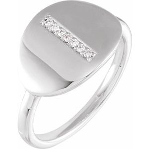 14K White .04 CTW Natural Diamond Initial I Ring - BN & CO JEWELRY