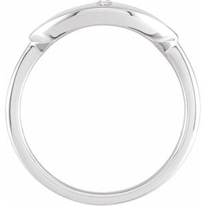 14K White .04 CTW Natural Diamond Initial I Ring - BN & CO JEWELRY