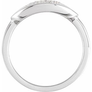 14K White 1/10 CTW Natural Diamond Initial O Ring - BN & CO JEWELRY