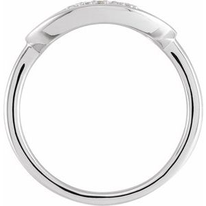 14K White 1/10 CTW Natural Diamond Initial Q Ring - BN & CO JEWELRY