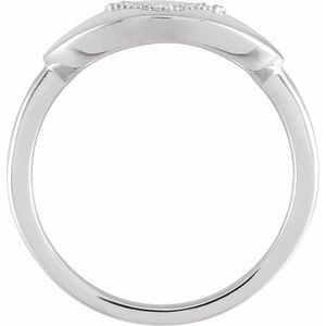 14K White .08 CTW Natural Diamond Initial V Ring - BN & CO JEWELRY