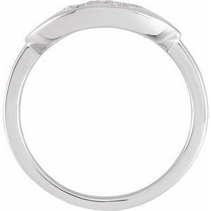 14K White 1/6 CTW Natural Diamond Initial W Ring - BN & CO JEWELRY