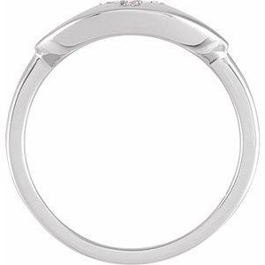 14K White .06 CTW Natural Diamond Initial Y Ring - BN & CO JEWELRY