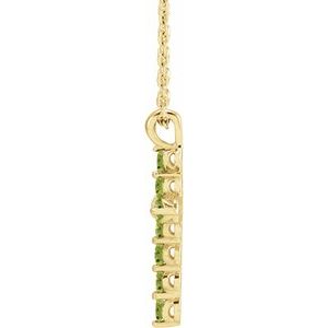 14K Yellow Natural Peridot Cross 16-18" Necklace - BN & CO JEWELRY